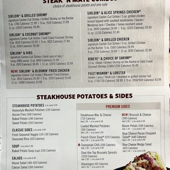 Outback Steakhouse Las Vegas Menu With Prices